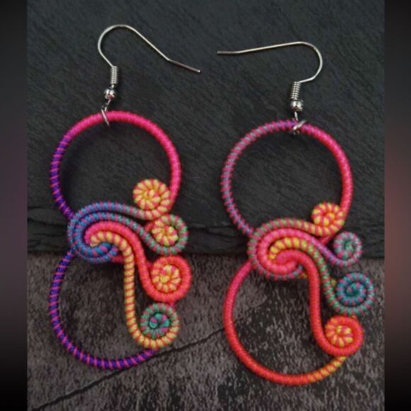 Summer boho earrings N594 - Picture 1 of 4